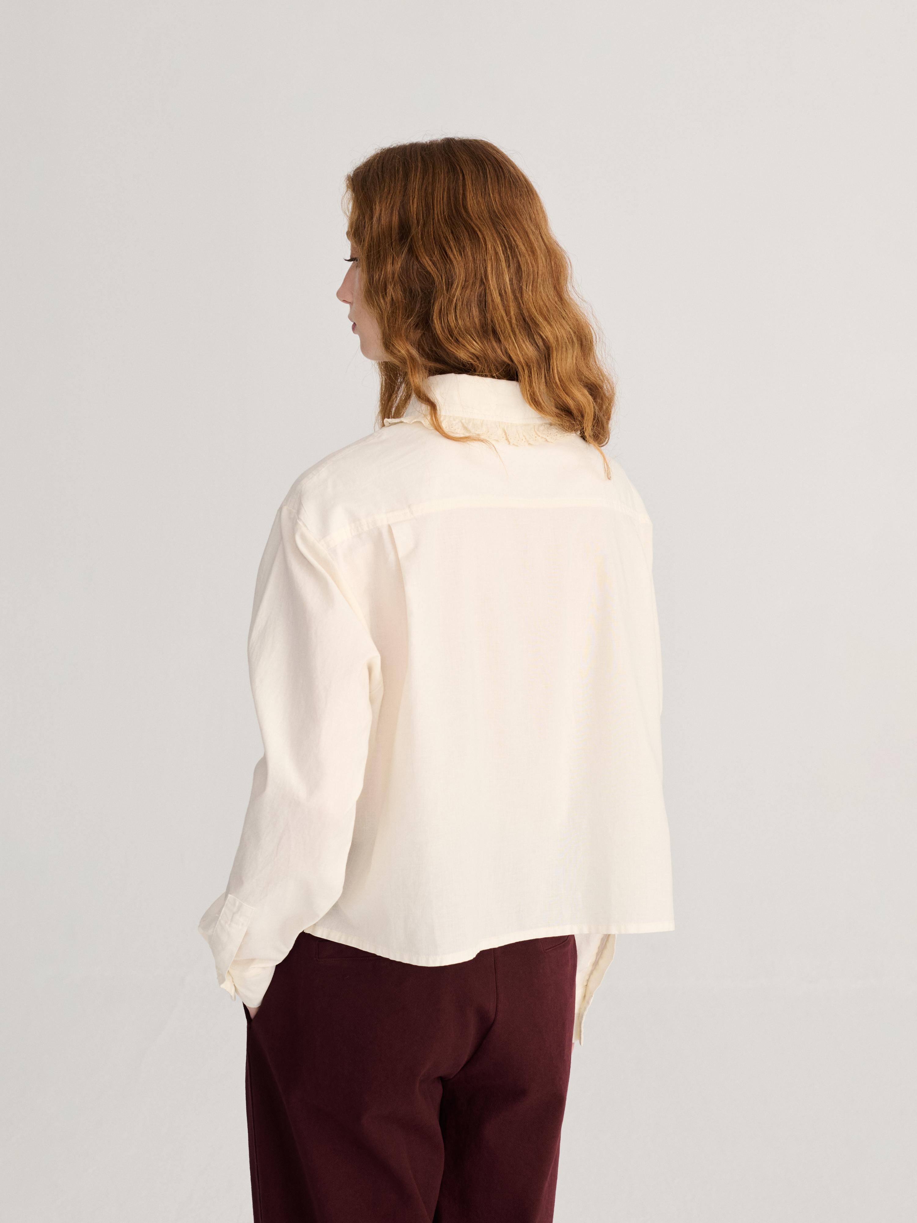 Bobo Choses Lace Ending Poplin Shirt Offwhite Damen Bluse weiß